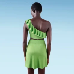 Liberty & Justice Women's One Shoulder Ruffle Bikini Top