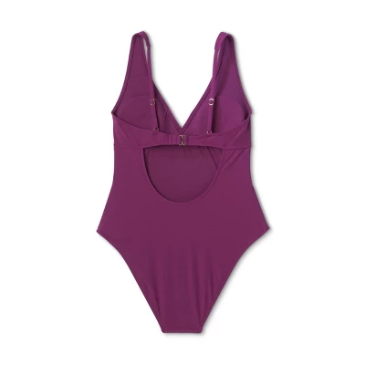 Women's Ribbed Plunge Twist-Front One Piece Swimsuit - Shade & Shoreâ„¢ - Image 5