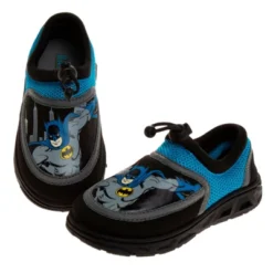 DC Comics Batman Boys Water Shoes -Kids Aqua Socks- Sandals Waterproof Sports Slip-on Superhero Beach Slides Swim Slippers (Toddler/Little Kid)
