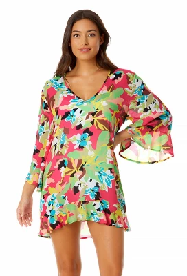 Anne Cole - Women's Flounce V Neck Tunic Swimsuit Cover Up - Image 3
