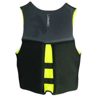 O'Brien Watersports Men's Comfortable Breathable Flex V-Back Lightweight Safety Life Jacket, Yellow And Black, Size Large