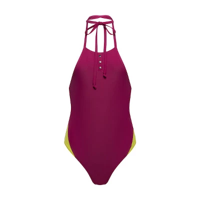 Women's Mio Halter Color Block One Piece Swimsuit - MIGA Swimwear - Image 7