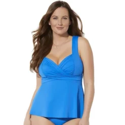 Swimsuits For All Women’s Plus Size Sweetheart Wrap Tankini Top