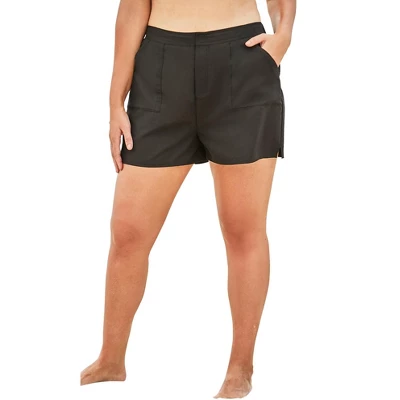Swim 365 Women’s Plus Size Cargo Swim Shorts With Side Slits - Image 3