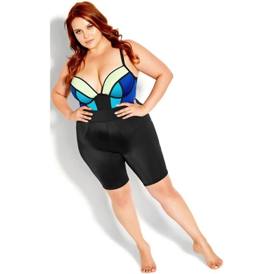 Women's Plus Size Azores Swim Short - Black | CITY CHIC - Image 3