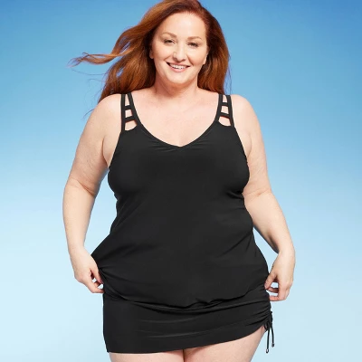 Women's UPF 50 Cut Out Strap Tankini Top - Aqua Green® - Image 6