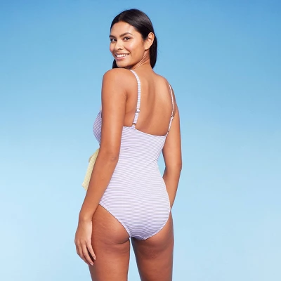 Women's Front Wrap Full Coverage One Piece Swimsuit - Kona Sol™ Multi