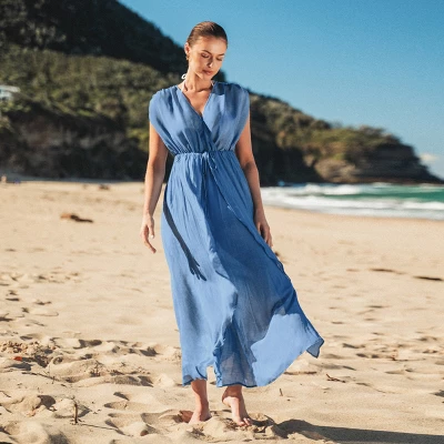 Women's Dreamy Drawstring Ruffled Cover-Up Dress - Cupshe - Image 5