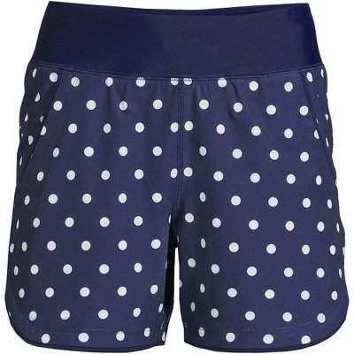 Lands' End Women's 5" Quick Dry Elastic Waist Board Shorts Swim Cover-up Shorts With Panty - Image 14