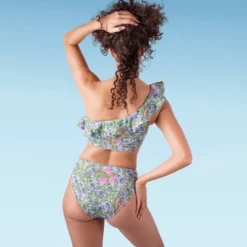 Liberty & Justice Women's Tie-Front Extra High Leg Super Cheeky Bikini Bottom