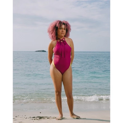 Women's Mio Halter Color Block One Piece Swimsuit - MIGA Swimwear - Image 4