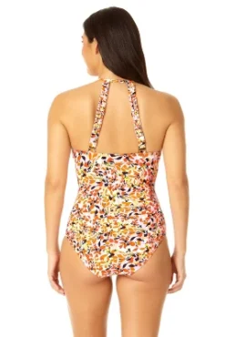Anne Cole - Women's High Neck With Ruffled Straps One Piece Swimsuit