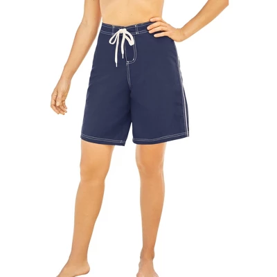 Swim 365 Women’s Plus Size Contrast-Trim Long Boardshort - Image 4