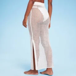 Women's Pull-On Crochet Cover Up Skirt - Shade & Shoreâ„¢ Off-White