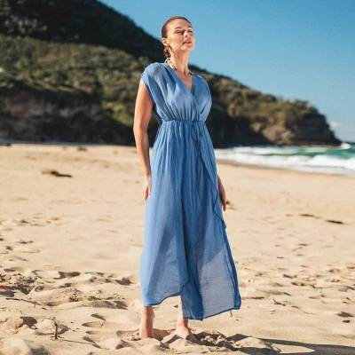 Women's Dreamy Drawstring Ruffled Cover-Up Dress - Cupshe - Image 3