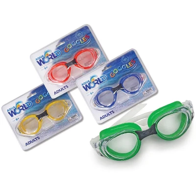 Link Aqua World Swimming Goggles For Adults UV Resistant Anti Fog Adjustable Strap - 2 Pack - Image 2