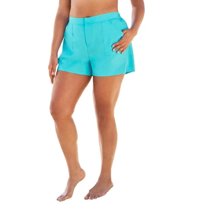 Swim 365 Women’s Plus Size Cargo Swim Shorts With Side Slits - Image 5