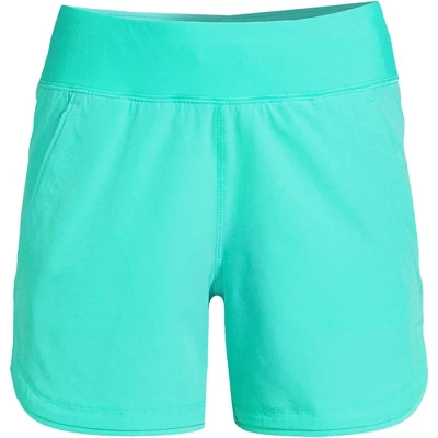 Lands' End Women's 5" Quick Dry Elastic Waist Board Shorts Swim Cover-up Shorts With Panty - Image 15