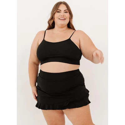 Lime Ricki Women's Black Ultra High-Waist Skirt W/ Bottoms - Image 4