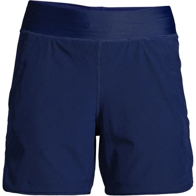 Lands' End Women's 5" Quick Dry Elastic Waist Board Shorts Swim Cover-up Shorts With Panty - Image 8
