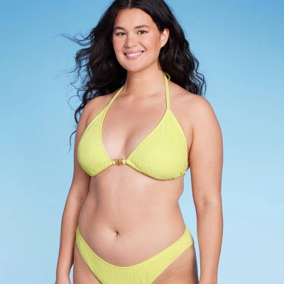 Women's Butterfly Charm Plisse Textured Triangle Bikini Top - Wild Fable⢠- Image 3