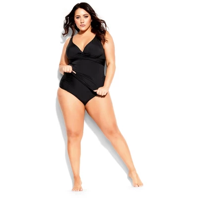 Women's Plus Size Azores Underwire Tank - Black | CITY CHIC - Image 3