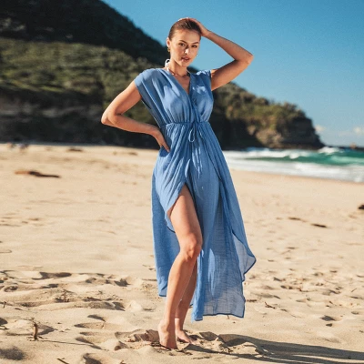 Women's Dreamy Drawstring Ruffled Cover-Up Dress - Cupshe - Image 4