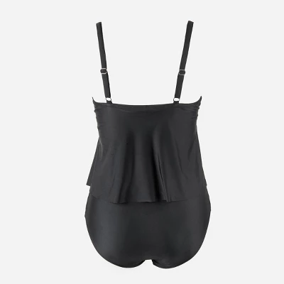 Women's V Neck Wrapped Plus Size Tankini Set - Cupshe - Image 5