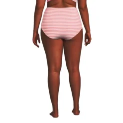 Lands' End Women's Chlorine Resistant Smocked High Waisted Bikini Swim Bottoms