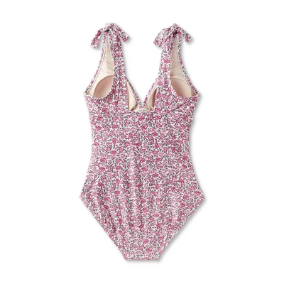 Women's Shoulder Tie Full Coverage One Piece Swimsuit - Kona Sol™ Multi - Image 5