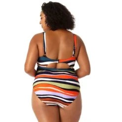 Anne Cole Plus - Women's Scoop Neck Shirred One Piece Swimsuit