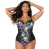 Swimsuits For All Women’s Plus Size Ruched Underwire One Piece Swimsuit
