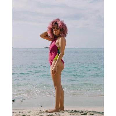 Women's Mio Halter Color Block One Piece Swimsuit - MIGA Swimwear