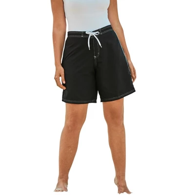 Swim 365 Women’s Plus Size Contrast-Trim Long Boardshort - Image 3
