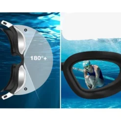 Link Active Wide View Swim Goggles Polarized UV Protection Open Waters Indoor Outdoor Pool Anti Fog For Adults